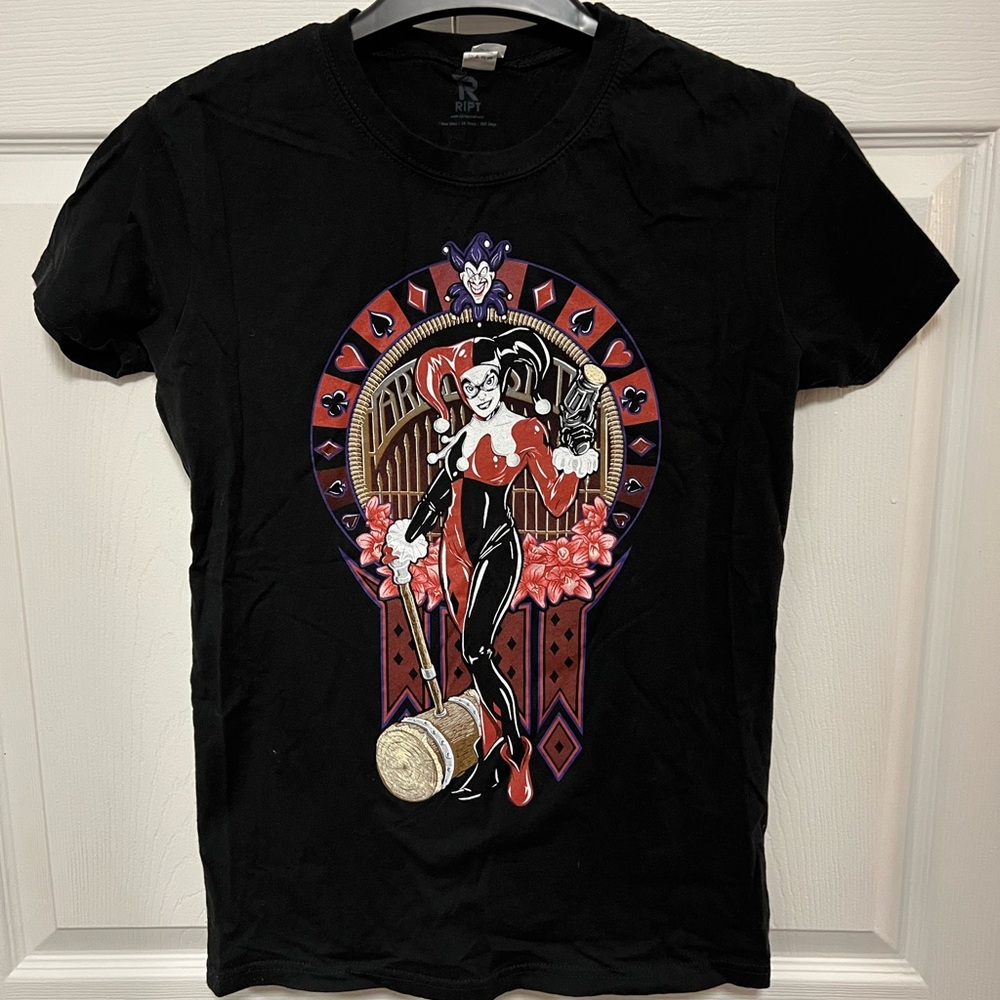 RIPT Designs Black Graphic T-Shirt Harley Quinn Artwork